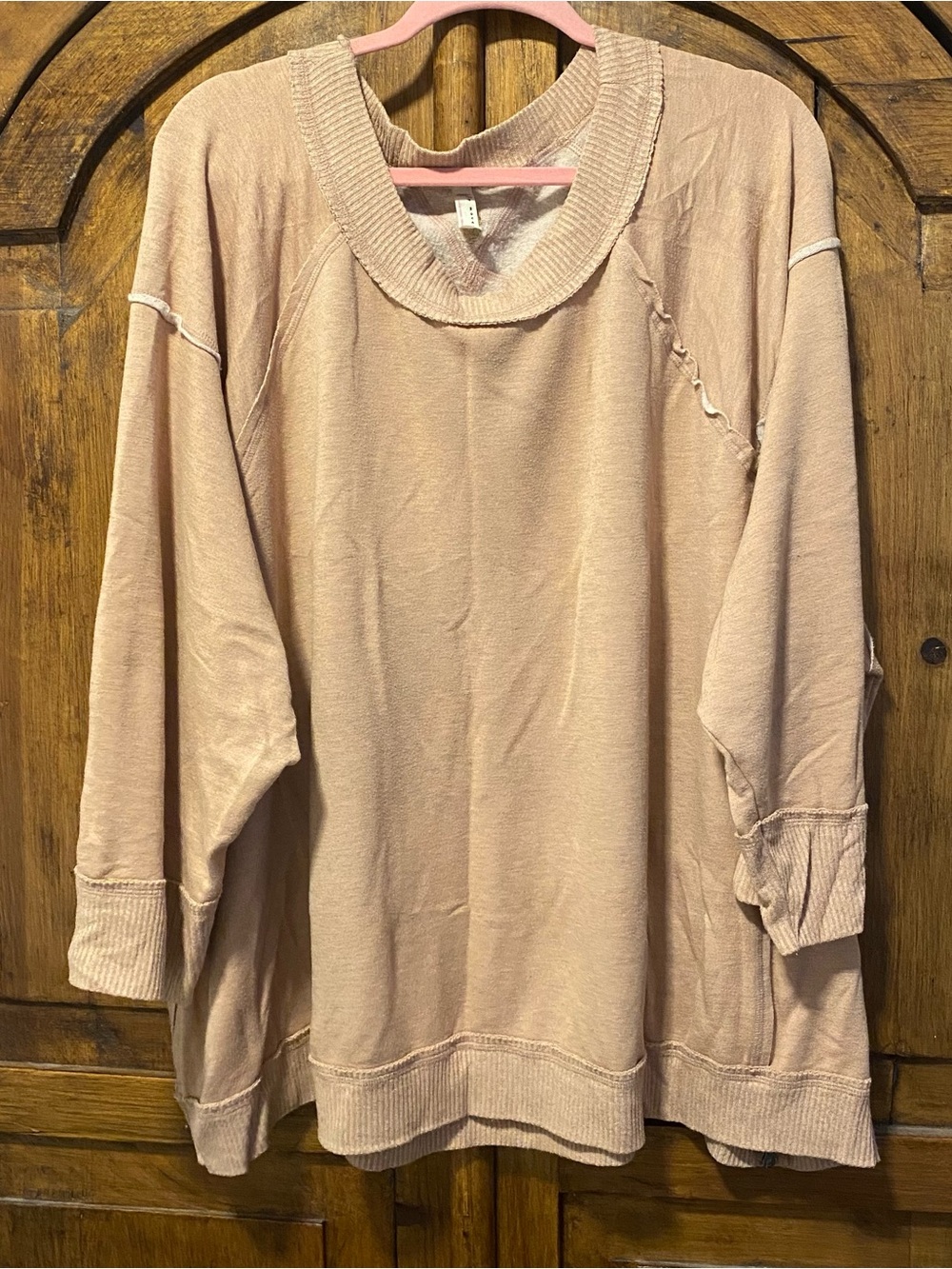 Soft Dusty Rose Oversized Pullover Sweatshirt